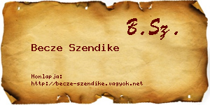 Becze Szendike névjegykártya